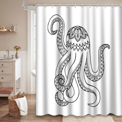 Rideau de douche avec 12 crochets