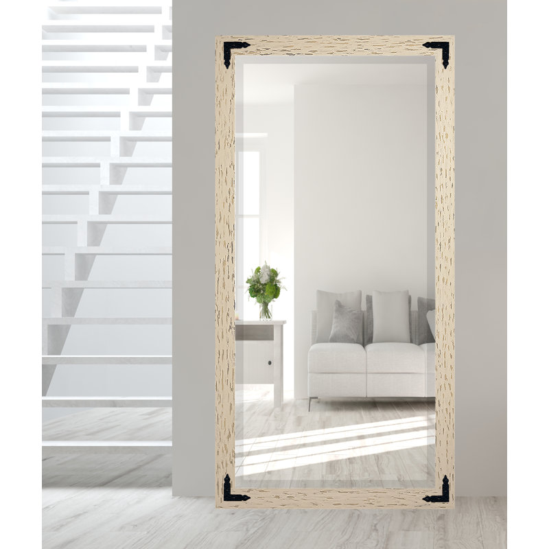 Miroir pleine longueur biseauté Gros, H 65 po x l 31,5 po, Crème / Noir