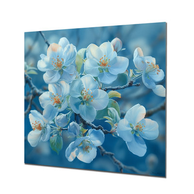 «Blue Apple Blossom Spring Breeze II», art mural fleur de pommier