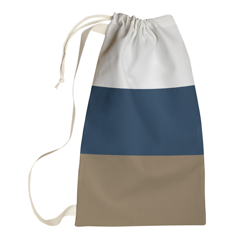 Utah Fabric Laundry Bag with Handles, Small (29" H x 18" W), Blue Accent