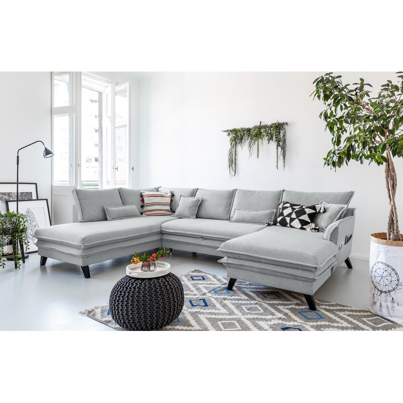 Charming Charlie Corner Sofa Bed, Light Grey, Left Hand Facing