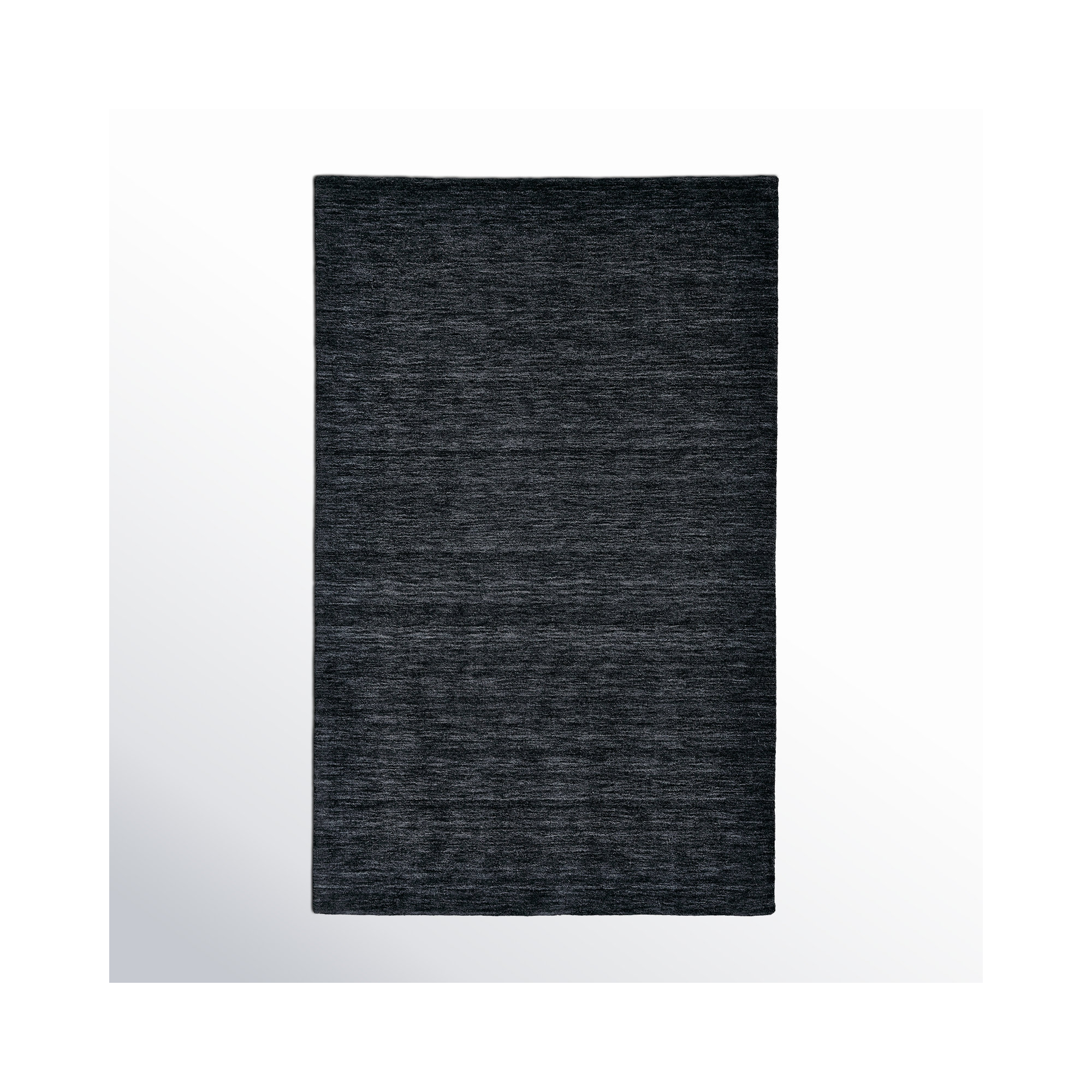 Kaden Handmade Wool Blue Rug, Rectangle 2' x 3', Black