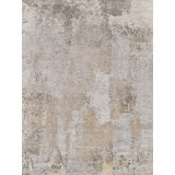 Exquisite Rugs Fine Pure Silk Hand-Knotted Gray/Beige Area Rug