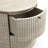 Modern Cylindrical Fluted Travertine-Look 2-Drawer Nightstand -Fully Assembled - 21.7" D