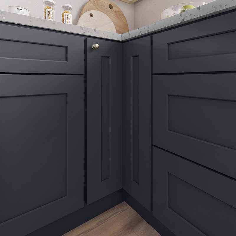 Armoire Base Lazy Susan, L 33 po x H 34,5 po x P 24 po, Noir Shaker