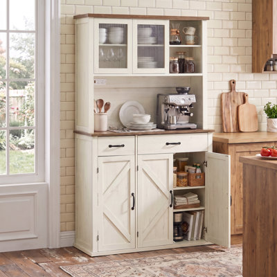 71.1" Pantry Cabinet With Lights, Charging Station, Drawer