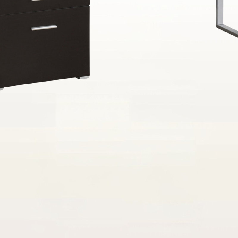 Bureau d'ordinateur en métal Kornegay pour bureau personnel et ordinateur portable ‑ configuration à gauche ou à droite, tiroirs de rangement, L 60 po, pour le travail