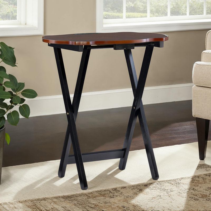 Elvin Oversized Folding Laptop And Tray Table Set, Brown/Black