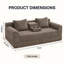 Canapé-lit de plancher convertible en velours côtelé de 72 po de large Orelvansique avec console porte-gobelet amovible et 2 coussins décoratifs-152820002