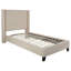 Lit plateforme tapissier capitonné avec côtés allongés à garniture cloutée Aluino-29332067-29332074