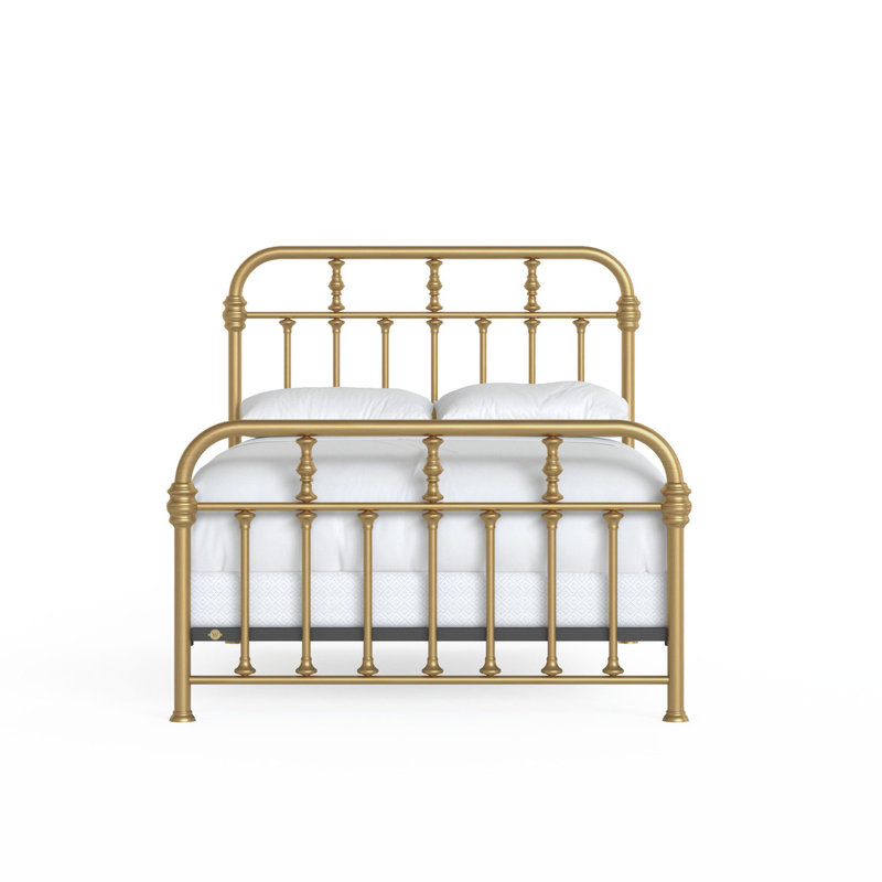 Lit en laiton Custom Couture, Grand lit, Brushed Brass Lacquered