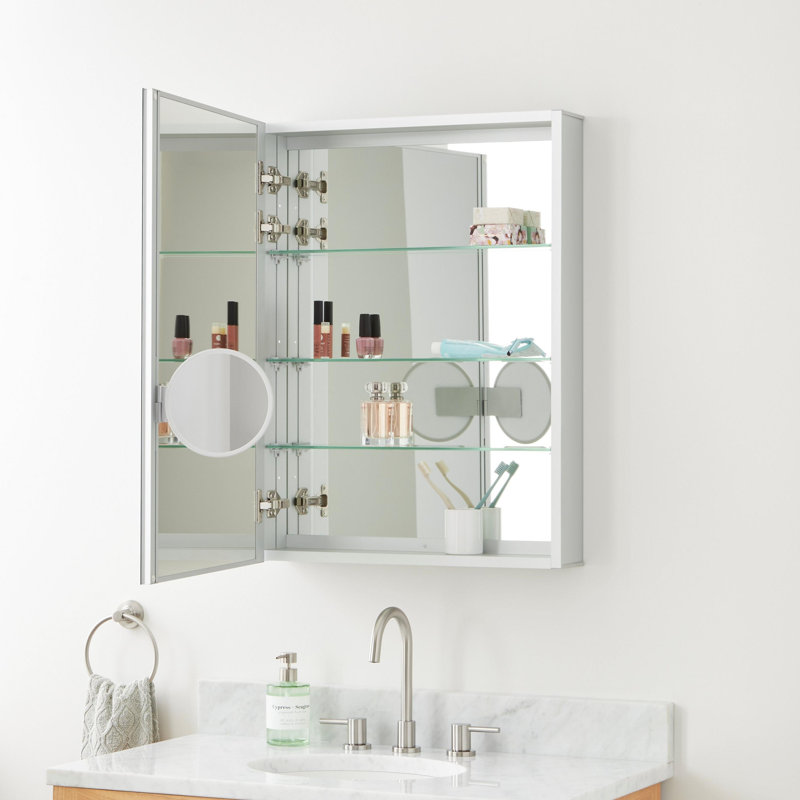 Vinodel Single Door Medicine Cabinet with Adjustable Shelves, 31.88" x 24"