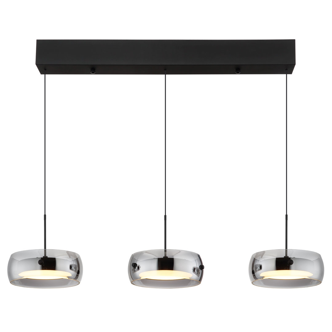1 - Light Matte Black LED Geometric Pendant
