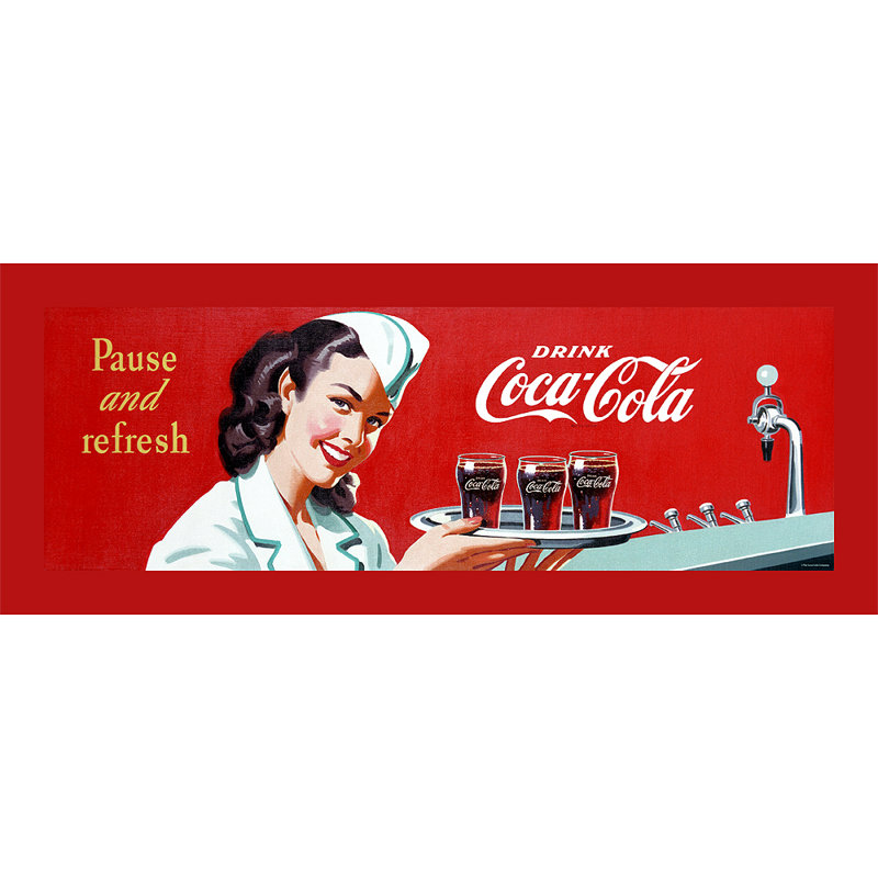 «Coco-Cola», serveuse, publicité rétro sur toile tendue