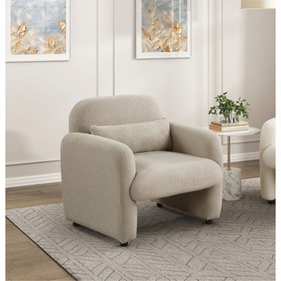 Fauteuil d'appoint 1 pièce Taupe Boucle