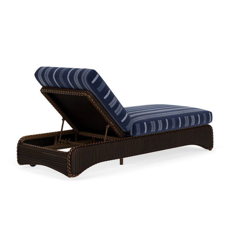 Loom Outdoor Chaise Lounge, Mink, Consider Indigo