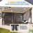 Lean-To Wall-Mounted Pergolas With Curtains And Netting-122684184