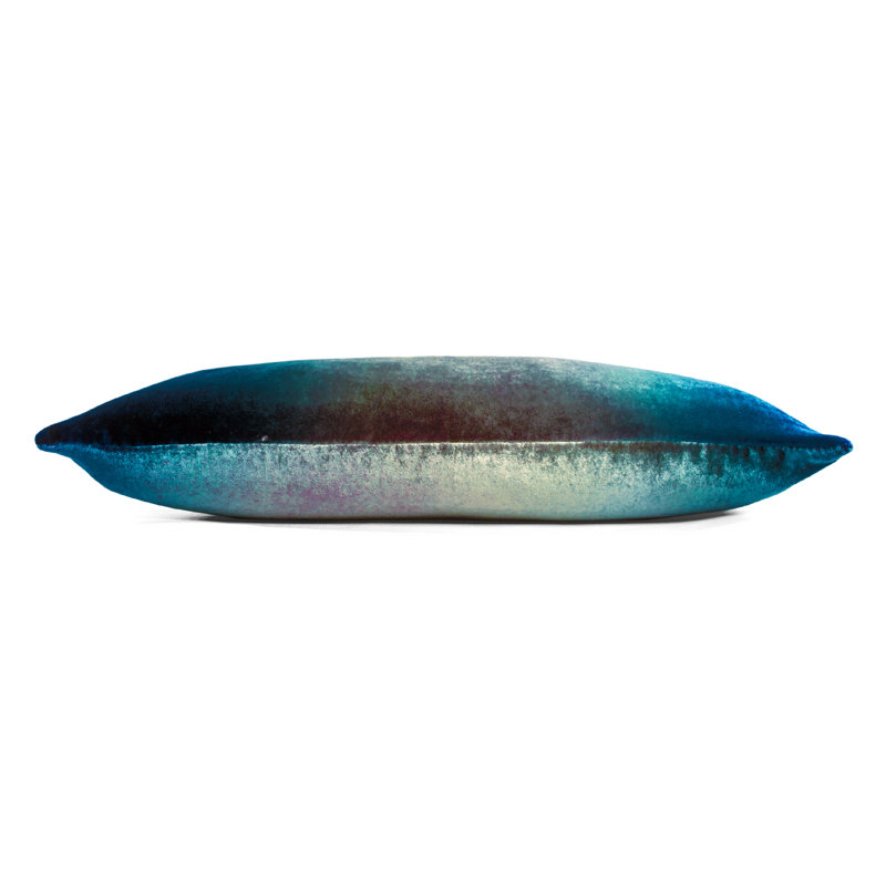 Ombre Rectangle Velvet Pillow Cover & Insert, Peacock