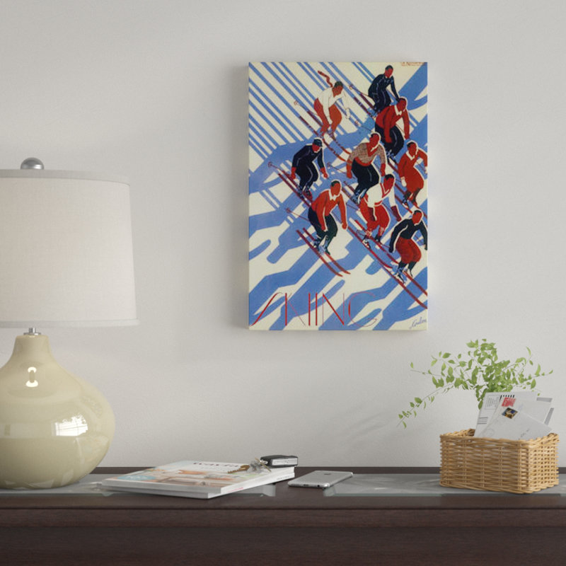 « ski viii », impression sur toile, H 18 po x l 12 po x P 1,5 po, Toile tendue, Pas de tapis