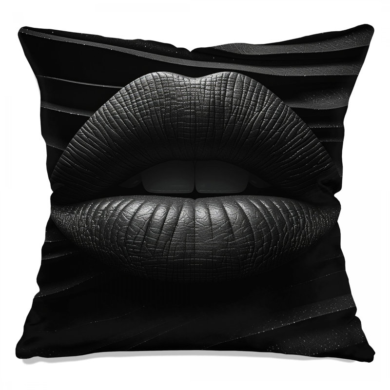 Coussin Lips, oreillers abstraits à double face, 14 X 14 pouces