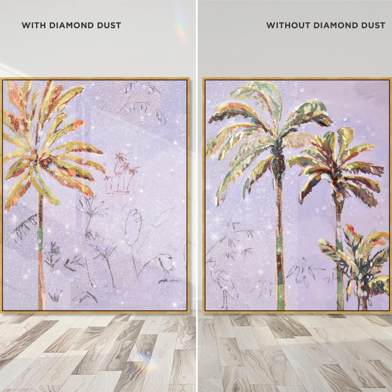 Oliver Gal Michaela Nessim - Inevitable Joy Sunrise Set Floral and Botanical - Diamond Dust Framed Canvas Art, 31" H x 25" W