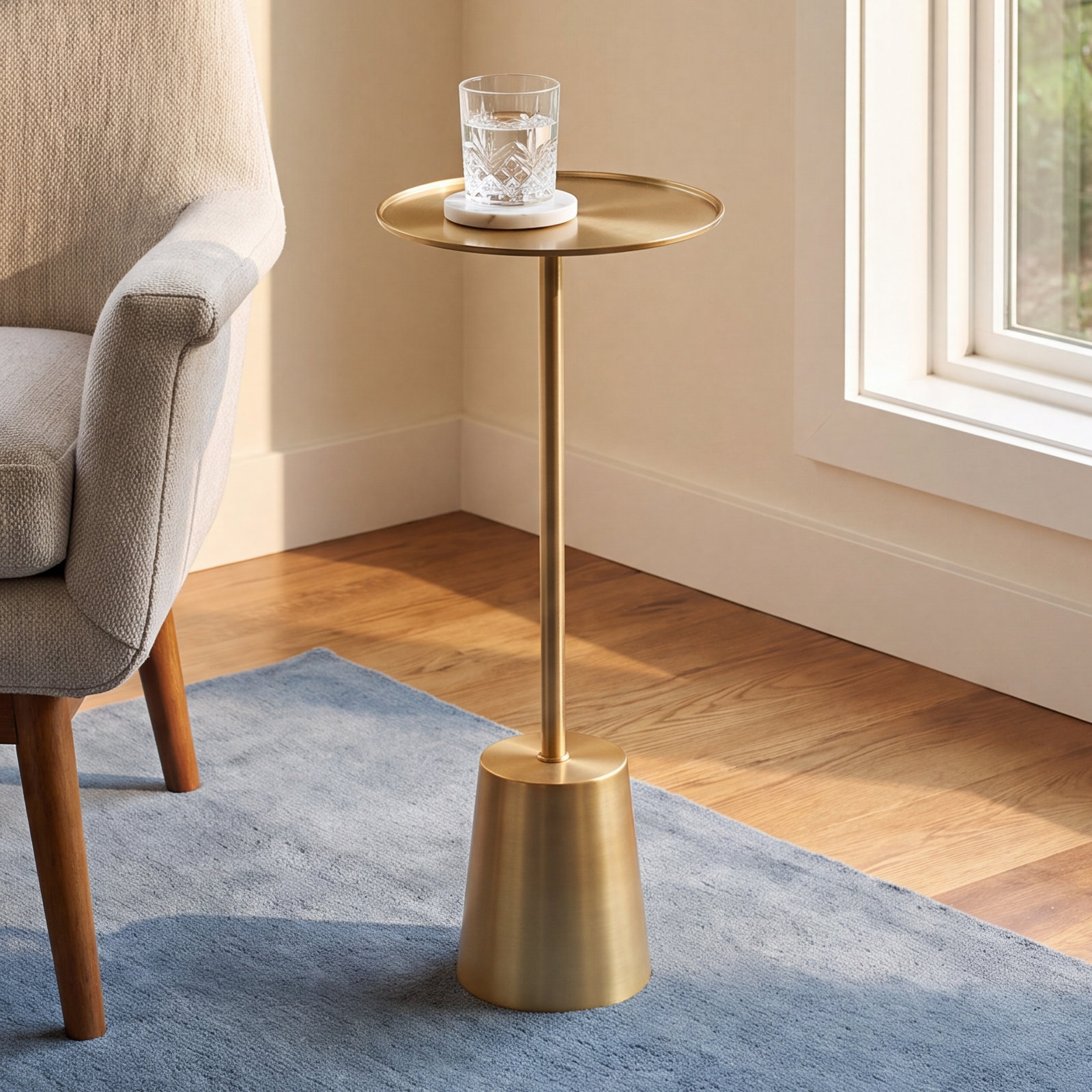 8" End Table, Gold