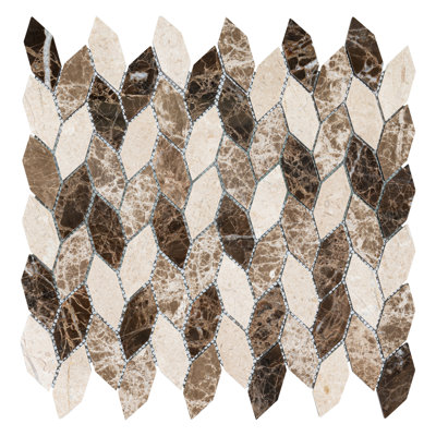 Channing 1-in. x 2.5-in. Elongated Hex Marble Look Polished Natural Stone Wall & Floor Mosaic Tile