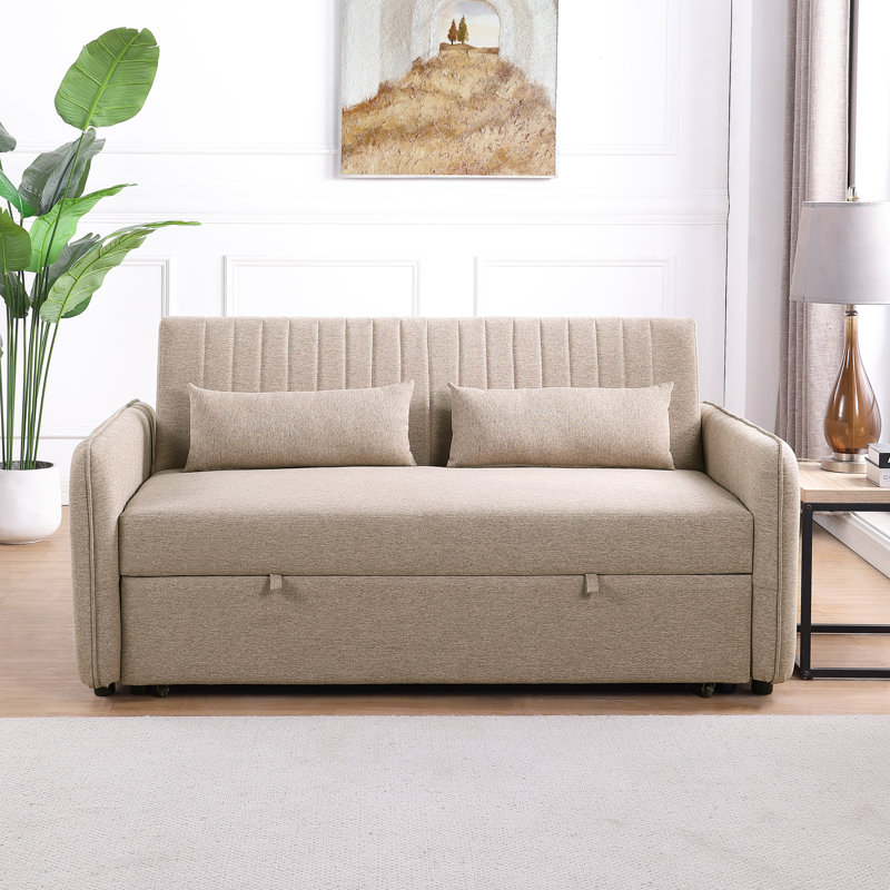 2 Seater Sofa Bed, Beige