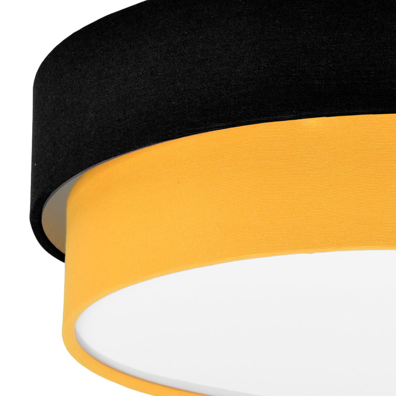 Elanaz Fabric Flush Mount, Orange, Black