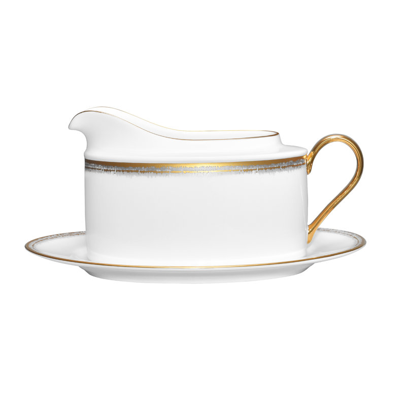 Noritake Haku Gravy Boat with Tray