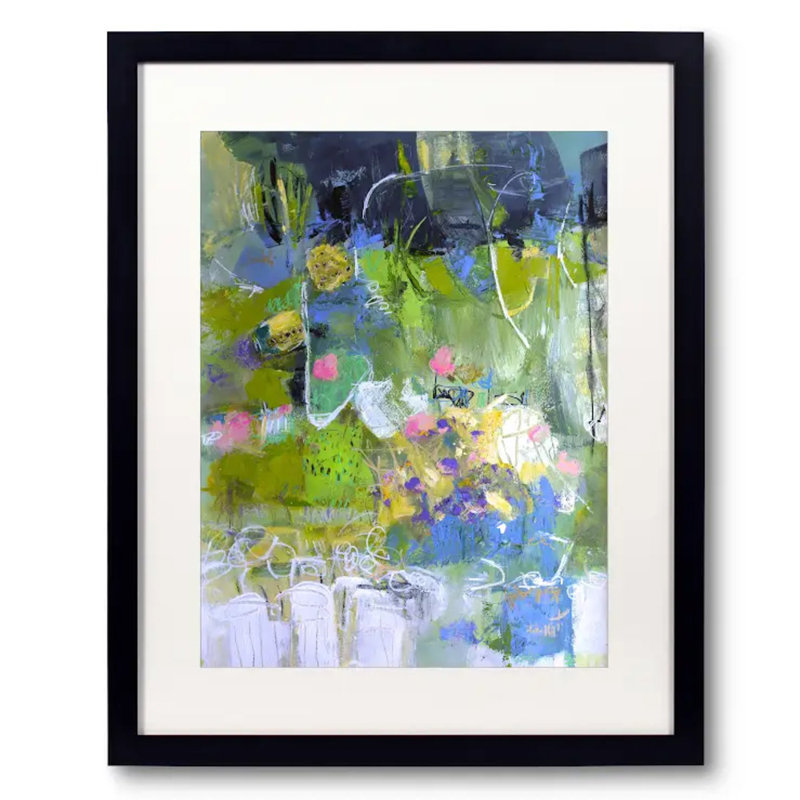 Phenom par Elizabeth Chapman - Peinture, Blanc, H 22 po x l 18 po, Papier avec cadre simple noir
