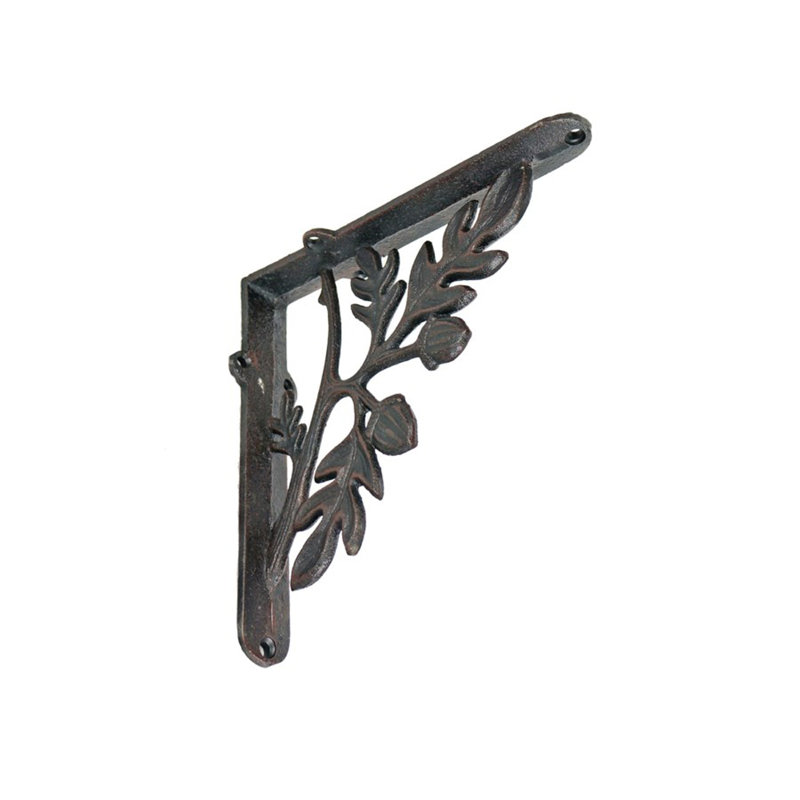 Branch and Leaves Shelf Bracket, Antique Black