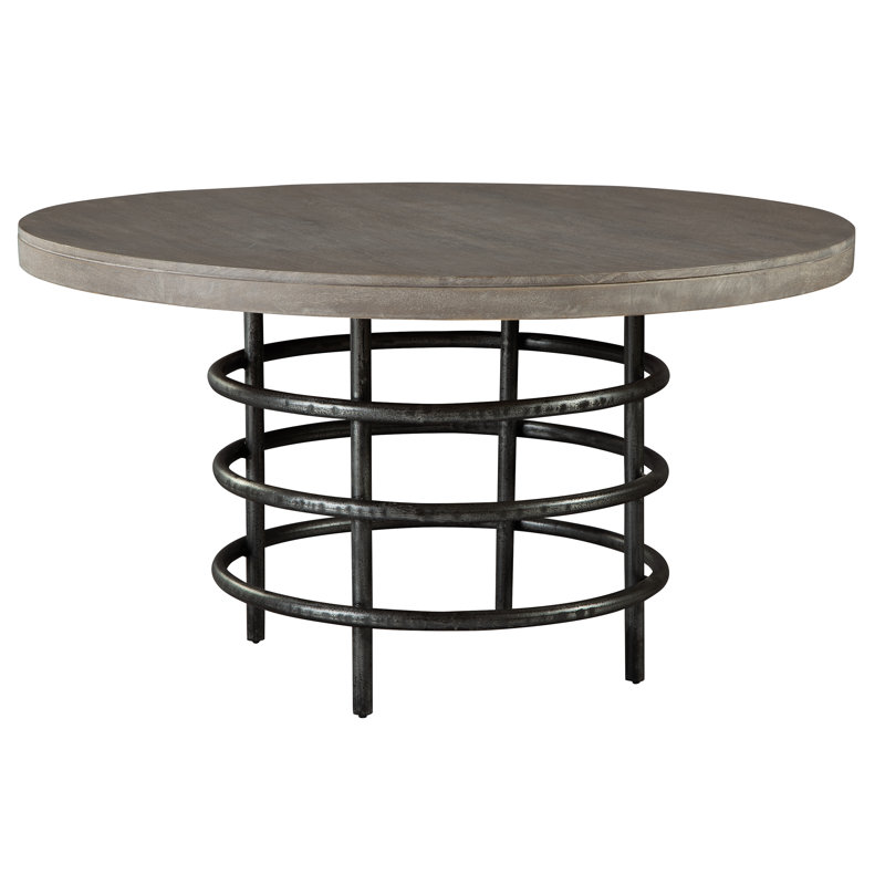 Hekman Furniture Sedona Round Solid Mango Wood Dining Table in Grey Sedona
