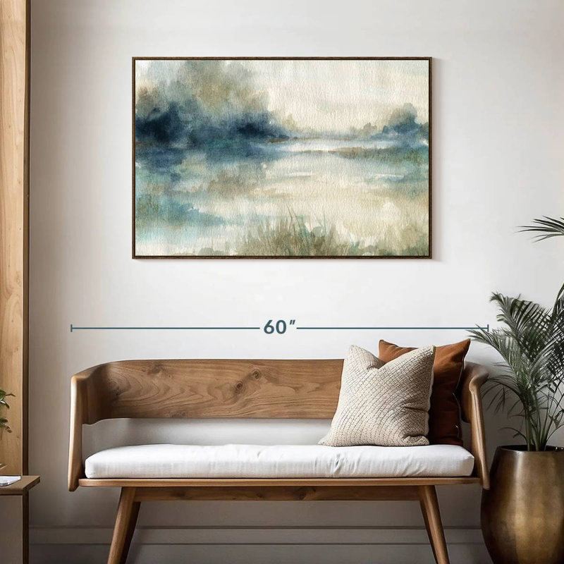 Still Still Waters II, Cadre flottant noyer, 43 po x 29 po