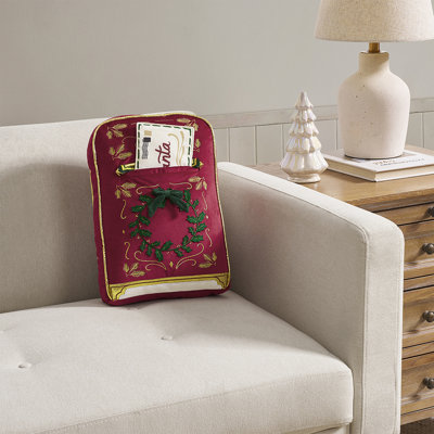 Hallmark Holiday Mailbox Shaped Decorative Pillow, 16" x 11"