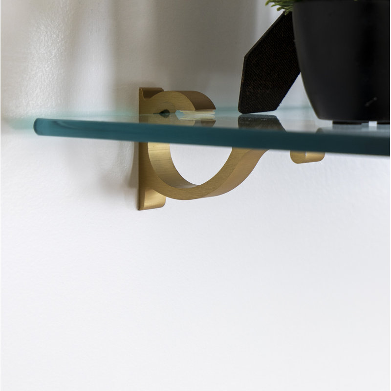 Arriella Bracket Shelf, Brass, 3" H x 72" W x 10" D