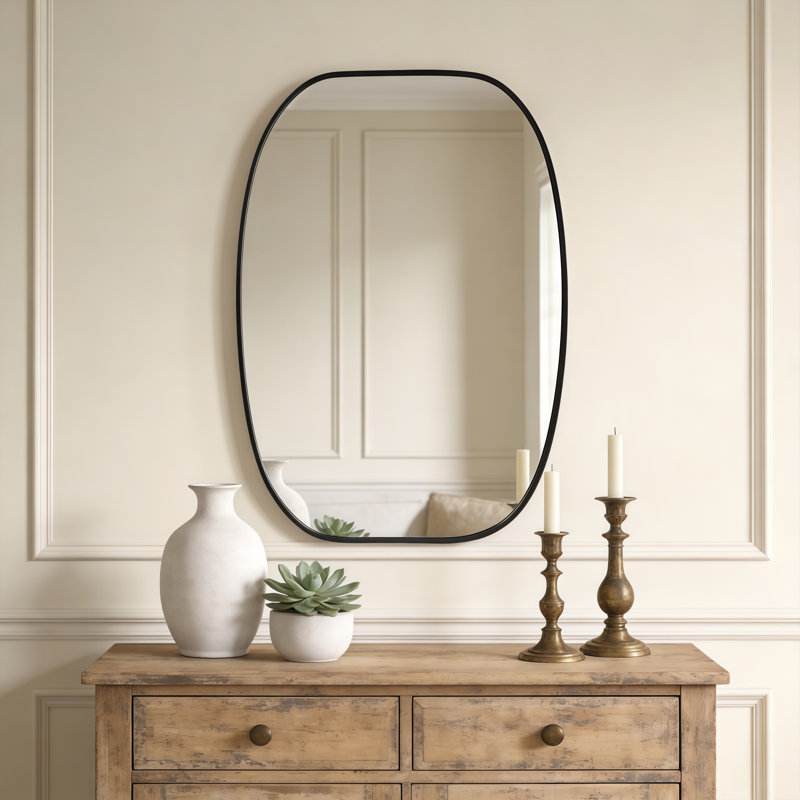 Miroir mural noir, Black, 30" x 20"