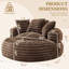 Pouf géant de 140 cm pour adultes, fauteuil lounge rond en fausse fourrure avec rembourrage en mousse compressée, grand fauteuil de lecture confortable pour chambre et salon-1718511825-1718511826