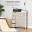 Unité de rangement à 7 tiroirs avec tiroirs, bacs en tissu avec structure en métal pour la chambre à coucher, placards, gris clair
