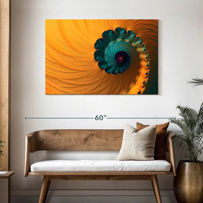 Avery floral abstrait en spirale, H 30 po x l 45 po