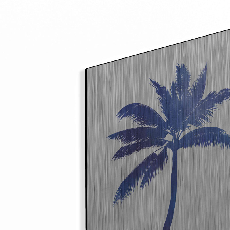Bay Isle Home™ «Blue Palm Tree III» par Seven Trees Design, art mural en métal, H 16 po x l 12 po