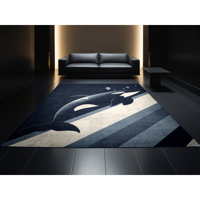 Machine Washable Osckar Orca Modern & Contemporary Ombre Rug in Grey 
