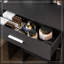 Table de coiffeuse avec miroir, lumières DEL réglables, prise de courant, support pour sèche-cheveux et tabouret-133292922