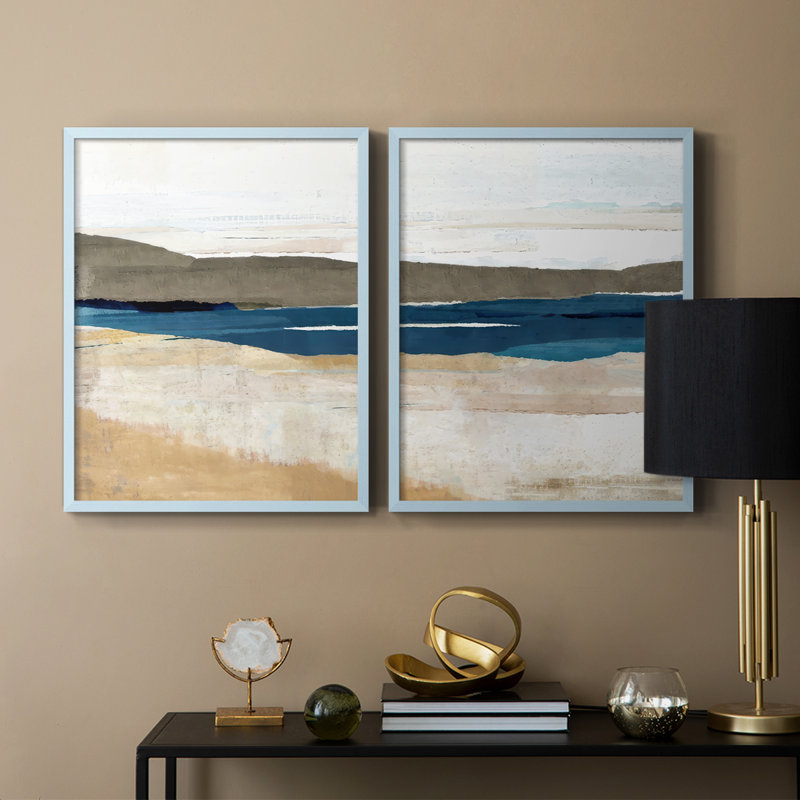 Reproduction encadrée Buttermere Triptych I-Premium - prête à être accrochée - aucun clou requis - aucun clou requis, Bleu