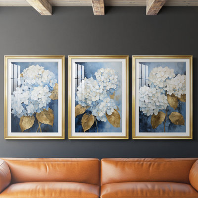 FLORAL Series CXII - Impression encadrée de qualité supérieure sur mesure mat - 3 pièces