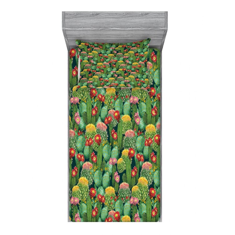 Ambesonne Microfiber Floral Sheet Set | Wayfair