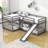 Erl Full Over Full and Twin Over Twin L-Shaped Bunk Beds with Slide-2017420414
