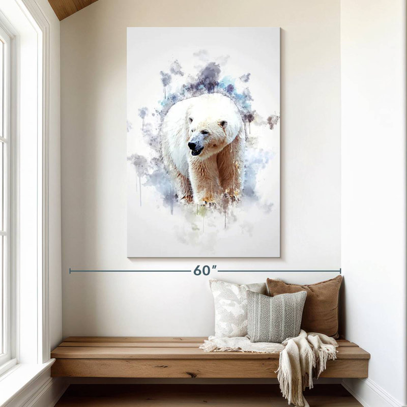Ours polaire de couleur Brampt, H 51 po x l 34 po