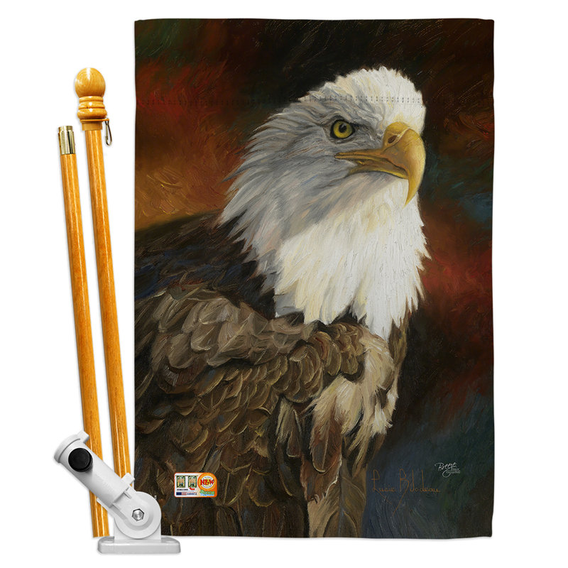 Portrait d’un polyester de 2 côtés 40 x 28 po eagle ensemble de drapeau
