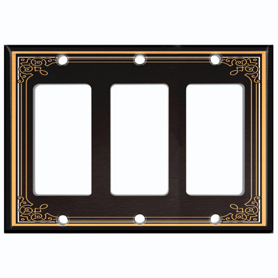 Patterned 3 - Gang Rocker Standard Wall Plate